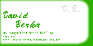 david berka business card